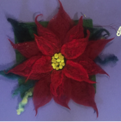 Needle Felted Poinsettia with Nancy November 13th 11-12:30