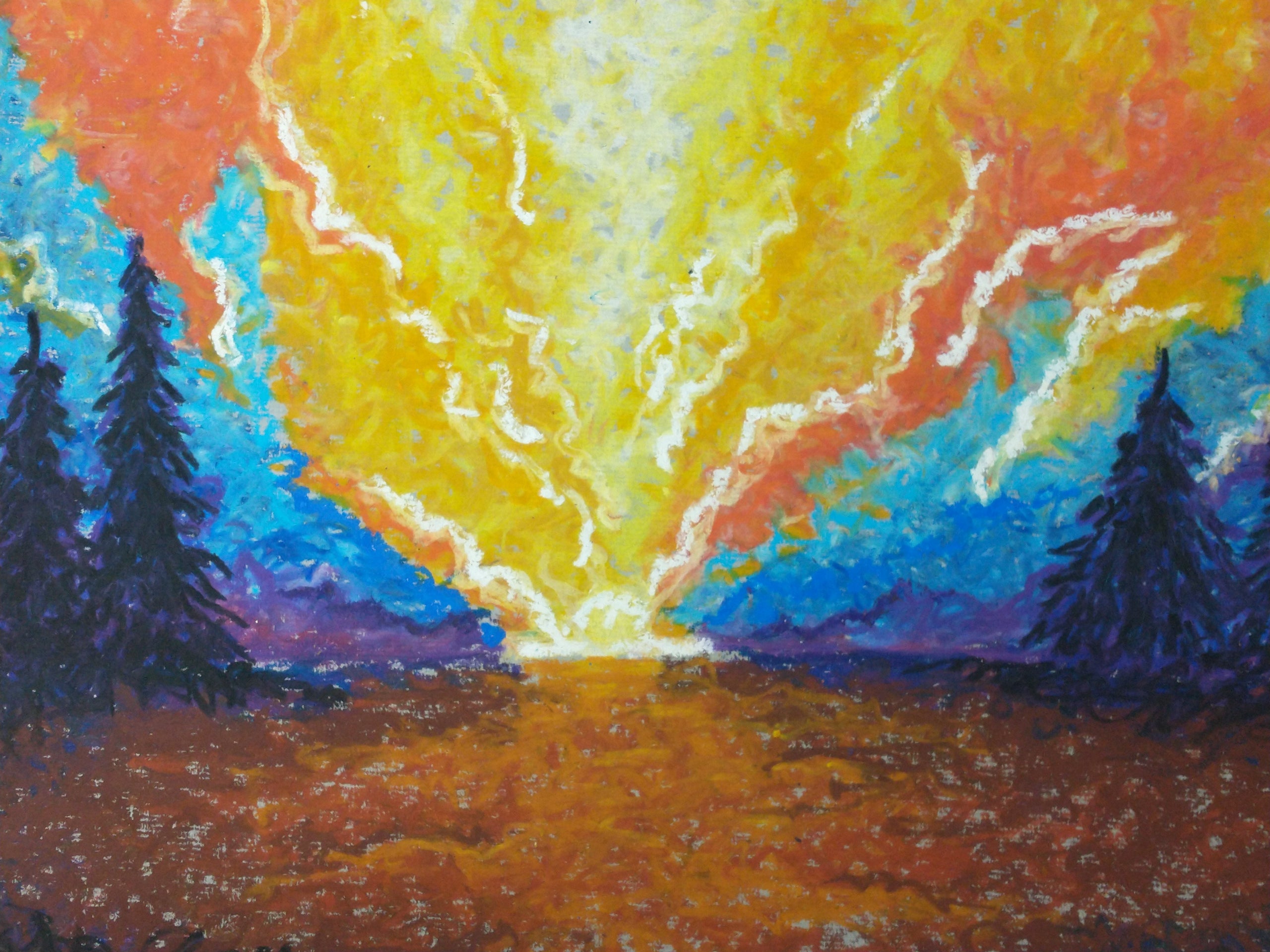 Sunset with Oil Pastels led by Nancy Nelson Brotz June 26th 1-2pm